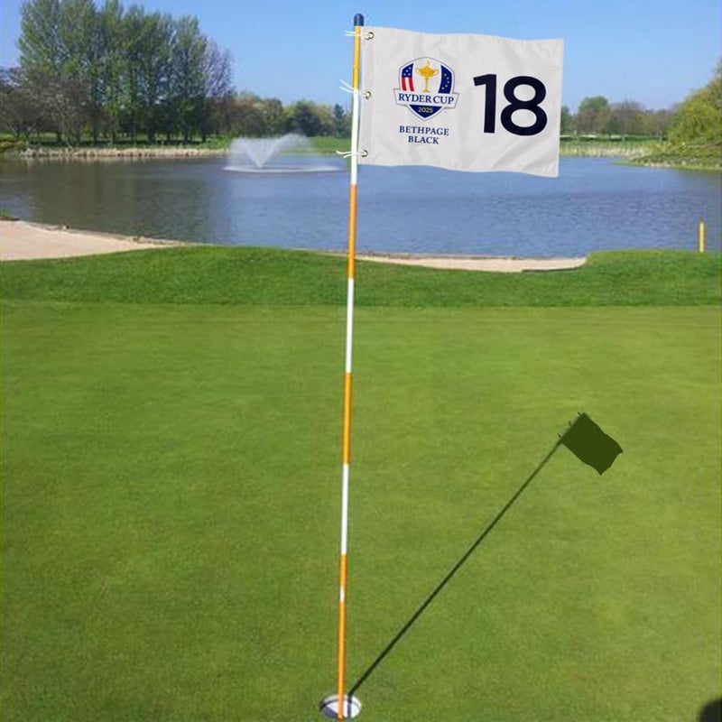 2BUT 2025 Bethpage Black Golf Pin Flag Practic Putting Green Golf Flag for Backyard Garden Double-Sewn 600D Nylon Miniature Pin Flag (20"x13"Grommet (18)) - Image 4